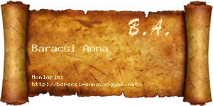 Baracsi Anna névjegykártya