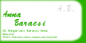 anna baracsi business card